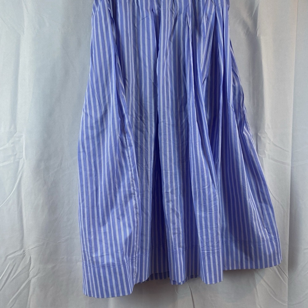 H&M Paper Bag Waist Light Blue‎ Stripe Skirt With Pockets Size 2 - Picture 8 of 9